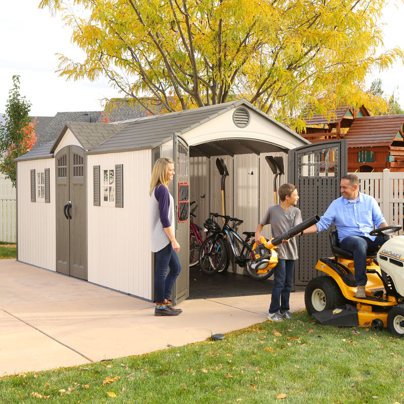 lifetime 20 ft. w x 8 ft. d plastic storage shed & reviews